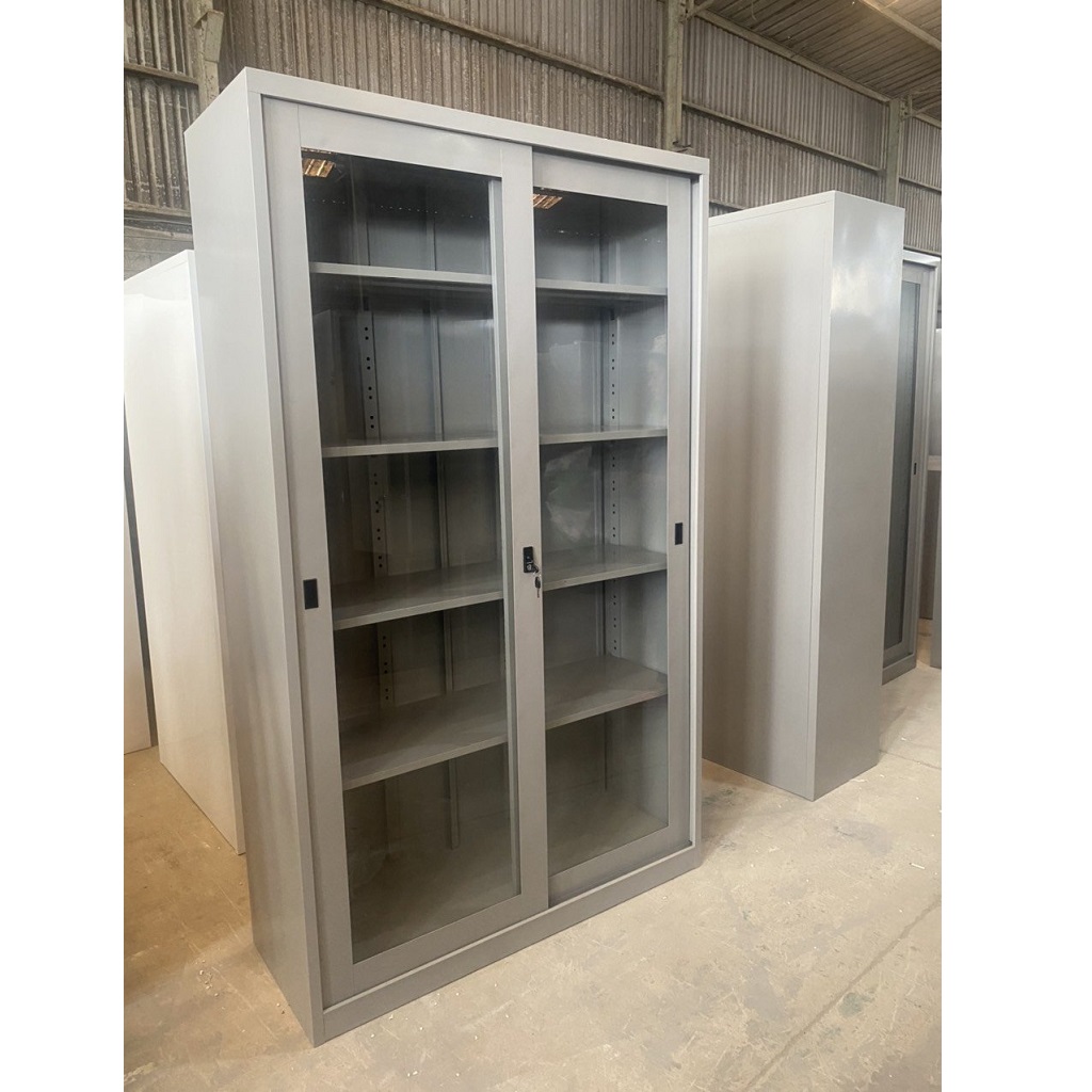 Tủ hồ sơ 2 cánh kính lùa hàn liền